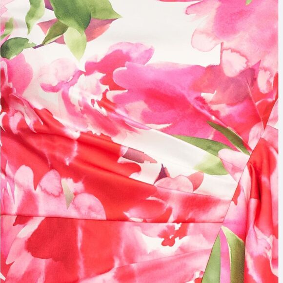 Kay Unger Women's Pink Floral Pleated Evening Dress Size 6 NWT $395 - Picture 7 of 7